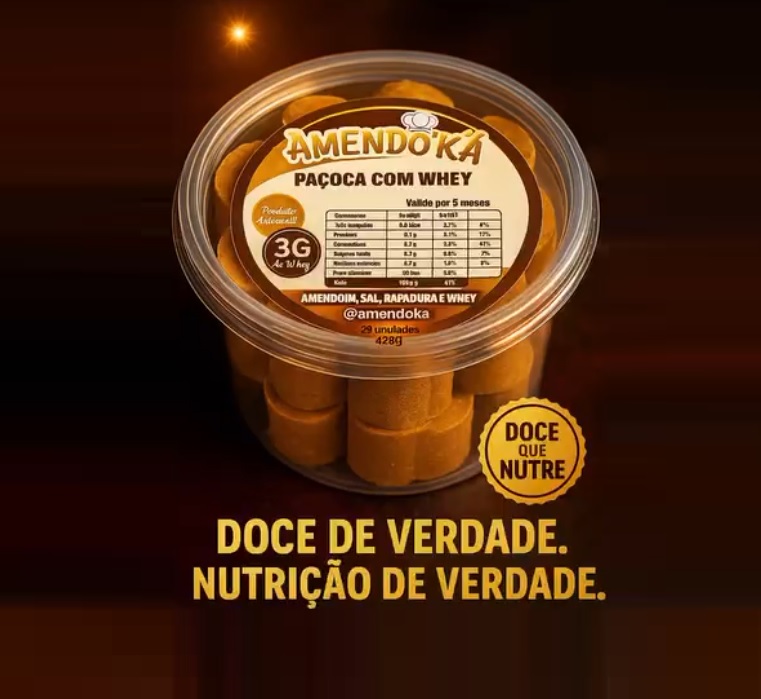 Paçoca com Whey Amendoka